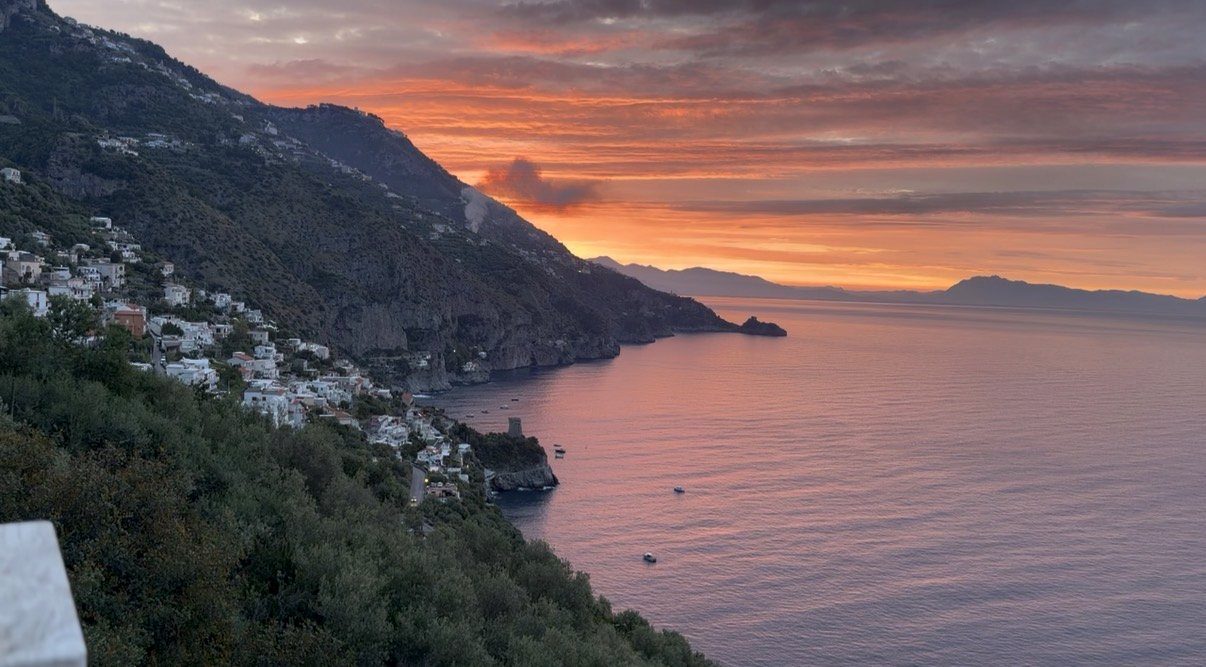 Sunset over the Amalfi Coast, photographed by Julie